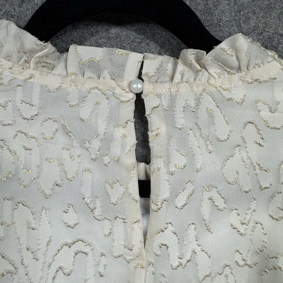 Shein Beautiful Antique White Cream Gold Animal Print Accent Cheetah Womens XL - Picture 7 of 8